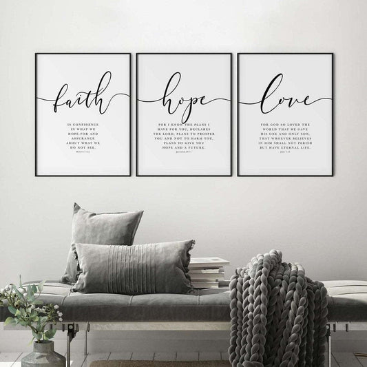 Handmade (Faith Hope Love) Bible Verse Canvas by Your Bible Book™